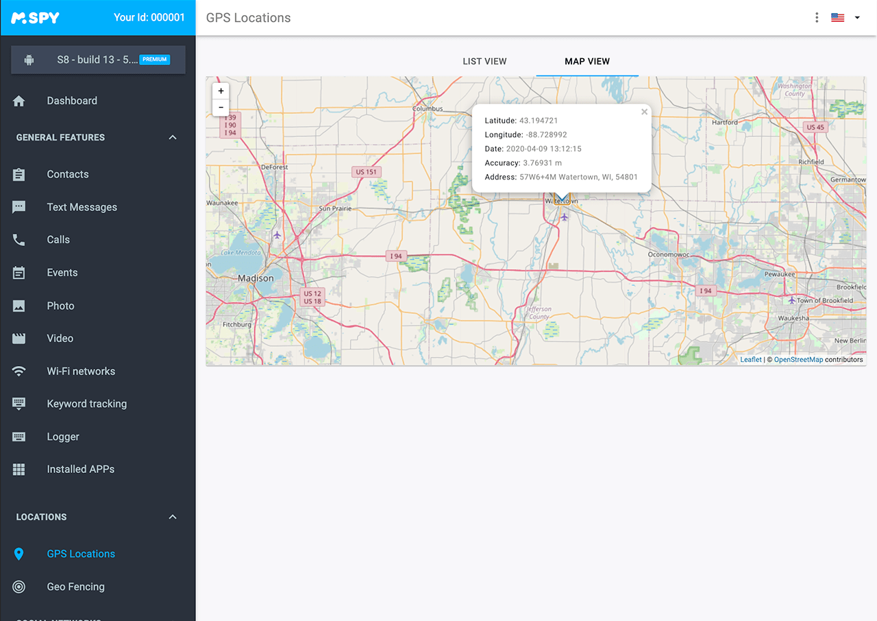 تحديد موقع شخص عن طريق GPS باستخدام برنامج تتبع الهاتف mSpy